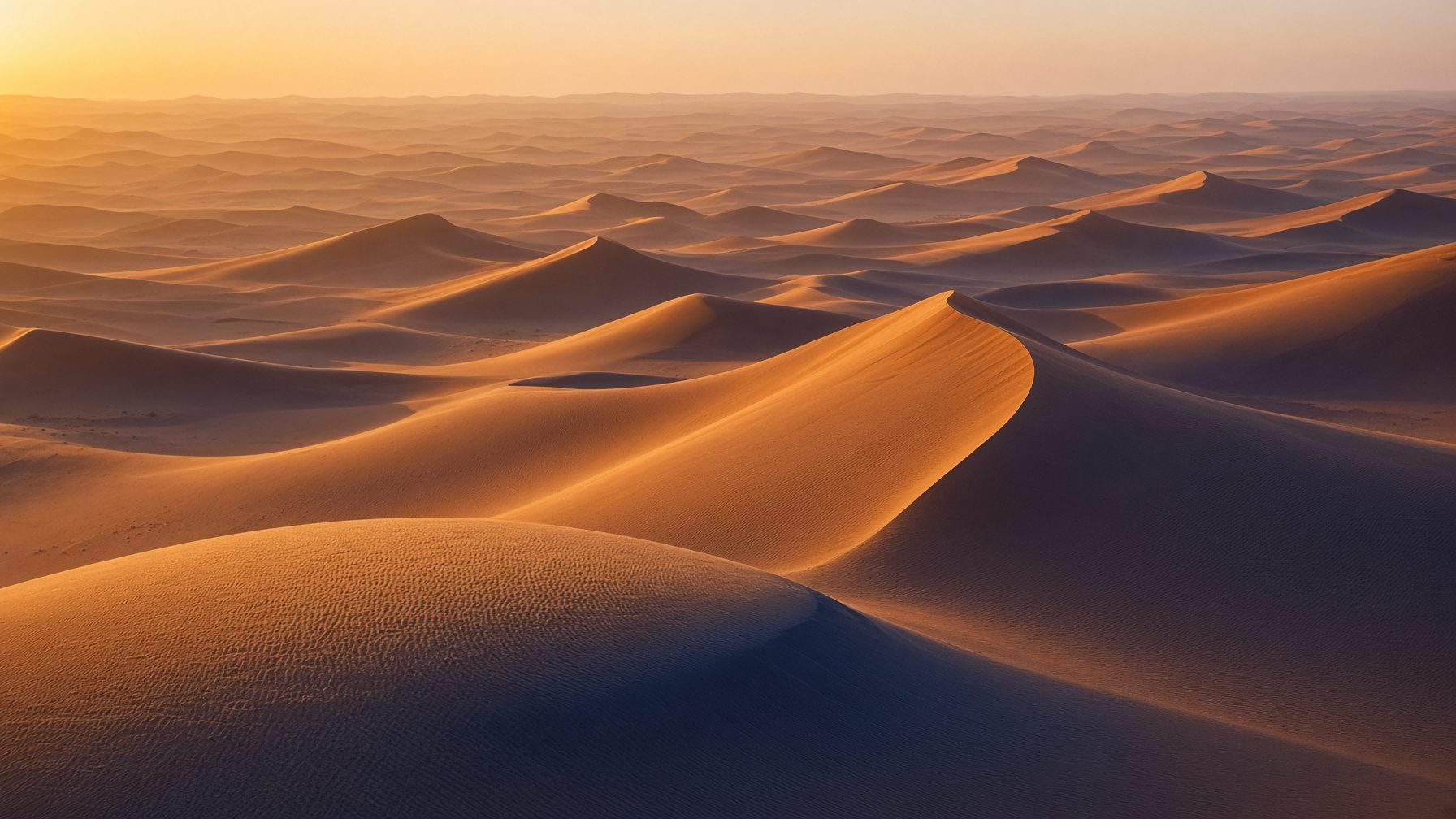 Dunes du Sahara au couchant.